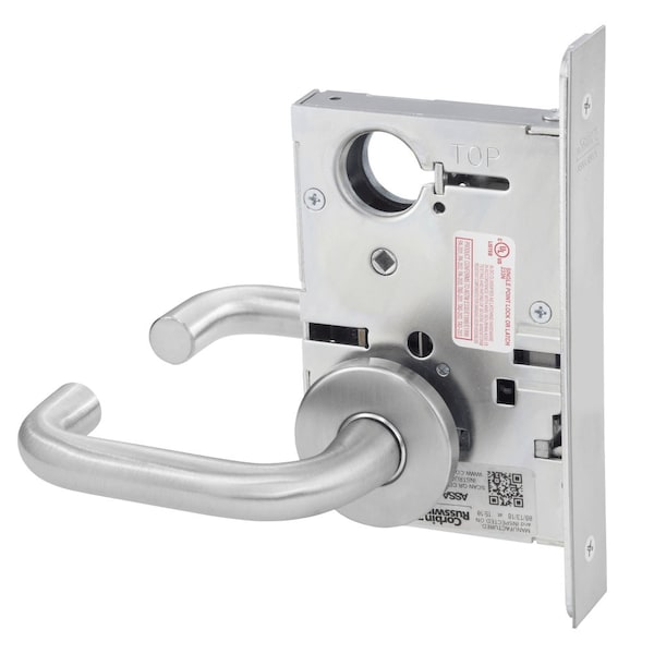 Full Active Dummy Trim Mortise Lock, LW Lever, A Rose, Satin Chrome